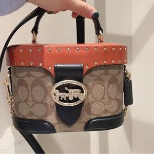 Coach  Georgie Gem Crossbody In Colorblock Signature Canvas With Rivets